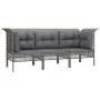 Set de muebles de jardín 3 pzas y cojines ratán sintético gris de vidaXL, Conjuntos de jardín - Ref: Foro24-3187474, Precio: ...