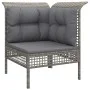 Set de muebles de jardín 3 pzas y cojines ratán sintético gris de vidaXL, Conjuntos de jardín - Ref: Foro24-3187474, Precio: ...