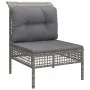 Set de muebles de jardín 3 pzas y cojines ratán sintético gris de vidaXL, Conjuntos de jardín - Ref: Foro24-3187474, Precio: ...