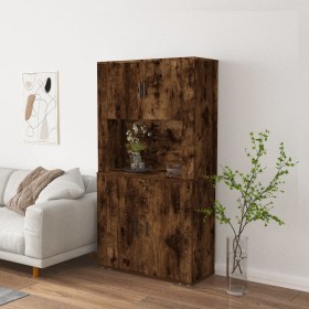 Aparador alto madera contrachapada roble ahumado de vidaXL, Aparadores - Ref: Foro24-3185356, Precio: 147,92 €, Descuento: %