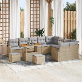 Conjunto de sofá de jardín con cojín 12 pcs Beige y Gris Claro en Sofás de exterior | Comprar online en Foru.es