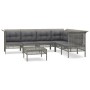Set de muebles de jardín 7 pzas y cojines ratán sintético gris de vidaXL, Conjuntos de jardín - Ref: Foro24-3187516, Precio: ...