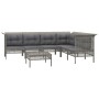 Set de muebles de jardín 7 pzas y cojines ratán sintético gris de vidaXL, Conjuntos de jardín - Ref: Foro24-3187516, Precio: ...
