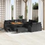 Conjunto de sofá de jardín con cojín con almohada 13 pcs Negro en Sofás de exterior | Comprar online en Foru.es