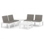 Set de muebles de jardín 4 piezas con cojines plástico blanco en Conjuntos de jardín | Comprar online en Foru.es