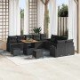 Conjunto de sofá de jardín con cojín con almohada 13 pcs Negro en Sofás de exterior | Comprar online en Foru.es