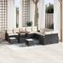 Conjunto de sofá de jardín con cojín 13 pcs Negro y crema en Sofás de exterior | Comprar online en Foru.es