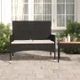 Banco de jardín de 2 plazas con cojines ratán sintético negro de vidaXL, Bancos de jardín - Ref: Foro24-319488, Precio: 107,4...