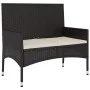 Banco de jardín de 2 plazas con cojines ratán sintético negro de vidaXL, Bancos de jardín - Ref: Foro24-319488, Precio: 107,4...