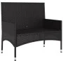 Banco de jardín de 2 plazas con cojines ratán sintético negro de vidaXL, Bancos de jardín - Ref: Foro24-319488, Precio: 107,4...