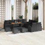 Conjunto de sofá de jardín con cojín con almohada 14 pcs Negro en Sofás de exterior | Comprar online en Foru.es