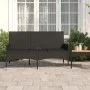Banco de jardín de 3 plazas con cojines ratán sintético negro de vidaXL, Bancos de jardín - Ref: Foro24-319494, Precio: 96,17...