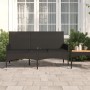Banco de jardín de 3 plazas con cojines ratán sintético negro de vidaXL, Bancos de jardín - Ref: Foro24-319494, Precio: 115,0...