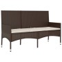 Banco de jardín de 3 plazas con cojines ratán sintético marrón de vidaXL, Bancos de jardín - Ref: Foro24-319491, Precio: 95,8...