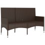 Banco de jardín de 3 plazas con cojines ratán sintético marrón de vidaXL, Bancos de jardín - Ref: Foro24-319491, Precio: 95,8...