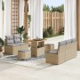 Conjunto de sofá de jardín con cojín 8 pcs Beige y Gris Claro en Sofás de exterior | Comprar online en Foru.es
