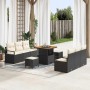 Conjunto de sofá de jardín 9 pcs Negro Poliratán en Sofás de exterior | Comprar online en Foru.es