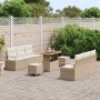 Conjunto de sofá de jardín 9 pcs Beige Poliratán en Sofás de exterior | Comprar online en Foru.es
