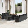 Conjunto de sofá de jardín con cojín con almohada 10 pcs Negro en Sofás de exterior | Comprar online en Foru.es