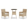 Mesita y sillas jardín 3 pzas y cojines ratán sintético beige de vidaXL, Conjuntos de jardín - Ref: Foro24-3187420, Precio: 1...