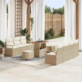 Conjunto de sofá de jardín con cojín 10 pcs Beige y Crema en Sofás de exterior | Comprar online en Foru.es