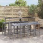 Mesa y taburetes altos jardín 9 pzas y cojines ratán PE gris de vidaXL, Conjuntos de jardín - Ref: Foro24-3187638, Precio: 37...