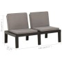 Set de muebles de jardín 4 piezas con cojines plástico gris en Conjuntos de jardín | Comprar online en Foru.es