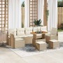 Conjunto de sofá de jardín con cojín 10 pcs Beige y Crema en Sofás de exterior | Comprar online en Foru.es