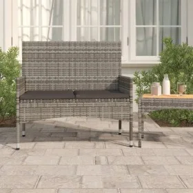 Banco de jardín de 2 plazas con cojines ratán sintético gris de vidaXL, Bancos de jardín - Ref: Foro24-319489, Precio: 87,00 ...