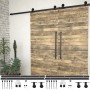 Kit de herrajes de puertas correderas acero negro 2 uds 183 cm en Materiales de construcción | Comprar online en Foru.es
