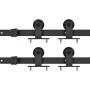 Kit de herrajes de puertas correderas acero negro 2 uds 183 cm en Materiales de construcción | Comprar online en Foru.es