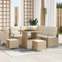 Conjunto de sofá de jardín con cojín 8 pcs Beige y Crema en Sofás de exterior | Comprar online en Foru.es