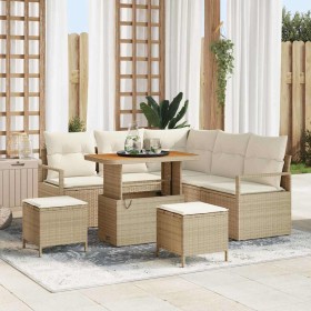 Conjunto de sofá de jardín con cojín 8 pcs Beige y Crema en Sofás de exterior | Comprar online en Foru.es