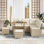 Conjunto de sofá de jardín con cojín 8 pcs Beige y Crema en Sofás de exterior | Comprar online en Foru.es