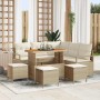 Conjunto de sofá de jardín con cojín 9 pcs Beige y Crema en Sofás de exterior | Comprar online en Foru.es