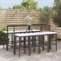 Mesa y taburetes altos jardín 9 piezas y cojines ratán PE negro de vidaXL, Conjuntos de jardín - Ref: Foro24-3187637, Precio:...