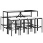 Mesa y taburetes altos jardín 9 piezas y cojines ratán PE negro de vidaXL, Conjuntos de jardín - Ref: Foro24-3187637, Precio:...
