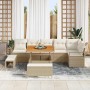 Conjunto de sofá de jardín con cojín 9 pcs Beige y Crema en Sofás de exterior | Comprar online en Foru.es