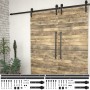 Kit de herrajes de puertas correderas acero negro 2 uds 183 cm en Materiales de construcción | Comprar online en Foru.es