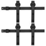 Kit de herrajes de puertas correderas acero negro 2 uds 183 cm en Materiales de construcción | Comprar online en Foru.es