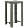 Mesa y taburetes altos jardín 3 pzas madera y ratán PE gris de vidaXL, Conjuntos de jardín - Ref: Foro24-3187711, Precio: 197...
