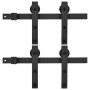 Kit de herrajes de puertas correderas acero negro 2 uds 200 cm en Materiales de construcción | Comprar online en Foru.es