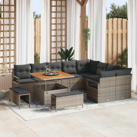 Conjunto de sofá de jardín con cojín con almohada 12 pcs Gris en Sofás de exterior | Comprar online en Foru.es