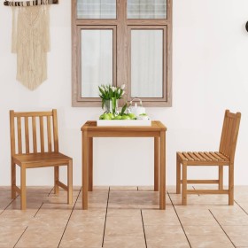 Conjunto de comedor de jardín de 3 piezas 80x80 cm de madera maciza de teca en Conjuntos de jardín | Comprar online en Foru.es