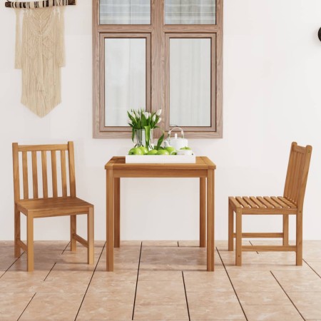 Conjunto de comedor de jardín de 3 piezas 80x80 cm de madera maciza de teca en Conjuntos de jardín | Comprar online en Foru.es