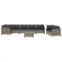 Set de muebles de jardín 9 pzas y cojines ratán sintético gris de vidaXL, Conjuntos de jardín - Ref: Foro24-3187290, Precio: ...