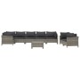 Set de muebles de jardín 9 pzas y cojines ratán sintético gris de vidaXL, Conjuntos de jardín - Ref: Foro24-3187290, Precio: ...