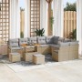 Conjunto de sofá de jardín con cojín 12 pcs Beige y Gris Claro en Sofás de exterior | Comprar online en Foru.es