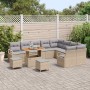 Conjunto de sofá de jardín con cojín 12 pcs Beige y Gris Claro en Sofás de exterior | Comprar online en Foru.es