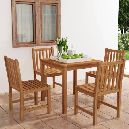 Conjunto de comedor de jardín de 5 piezas, 80 x 80 cm, madera maciza de teca en Conjuntos de jardín | Comprar online en Foru.es